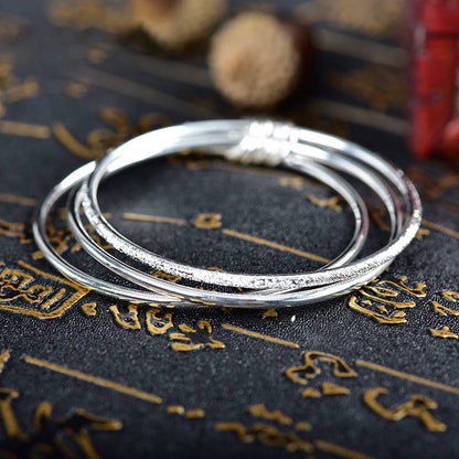 Set Gelang Bangle Emas 3 Pcs untuk Wanita – Perhiasan Stainless Steel Elegan, Hipoalergenik & Anti Luntur - 我的商店