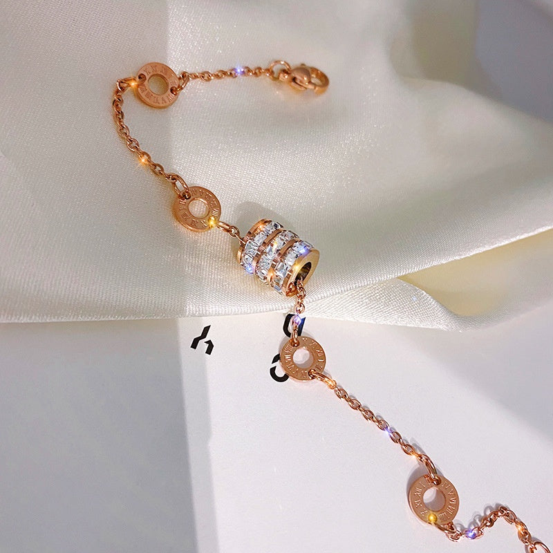 Gelang Berlian Romawi untuk Wanita – Bangle Emas Vintage, Perhiasan Aksesori Elegan - 我的商店