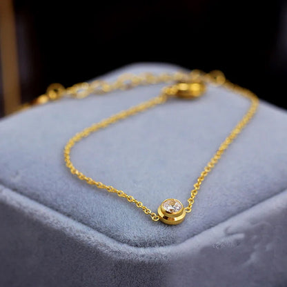 Gelang Pasangan Berlian - Stainless Steel Lapis Emas, Tidak Kusam, Elegan & Cocok untuk Setiap Acara! - 我的商店