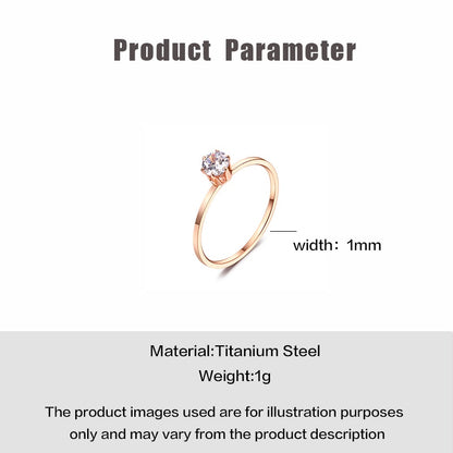 Cincin Tunangan Emas Rose - Berlian 1 Karat, Titanium Steel Anti Karat untuk Wanita - 我的商店