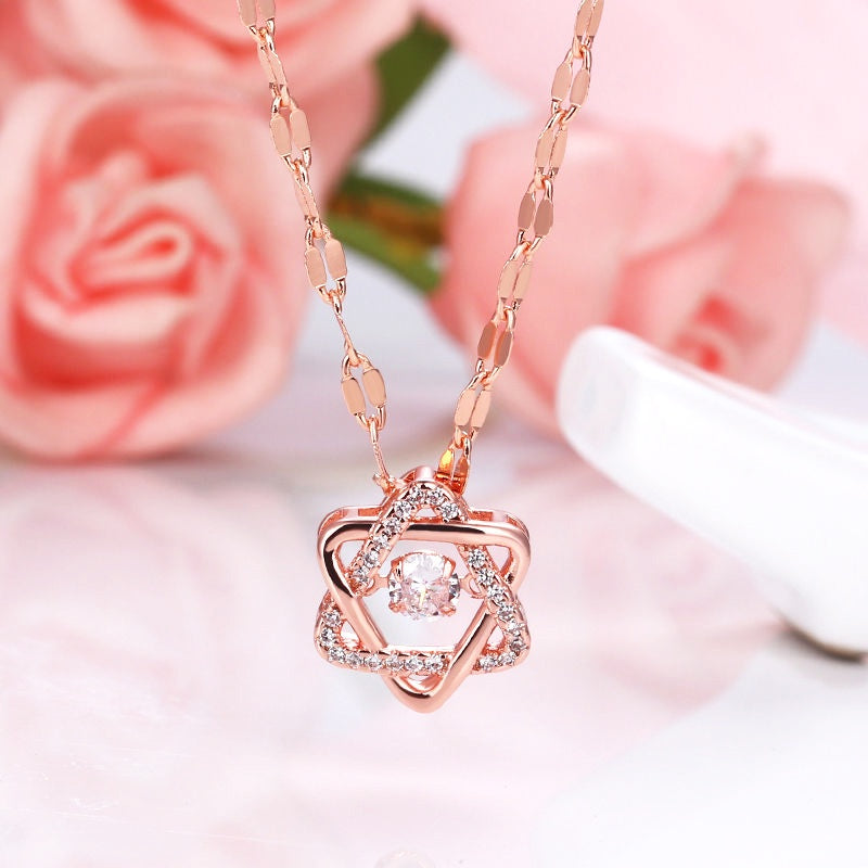 Kalung Rantai Bintang untuk Wanita - Pendant Stainless Steel Emas Vintage | Choker Perhiasan Elegan - 我的商店