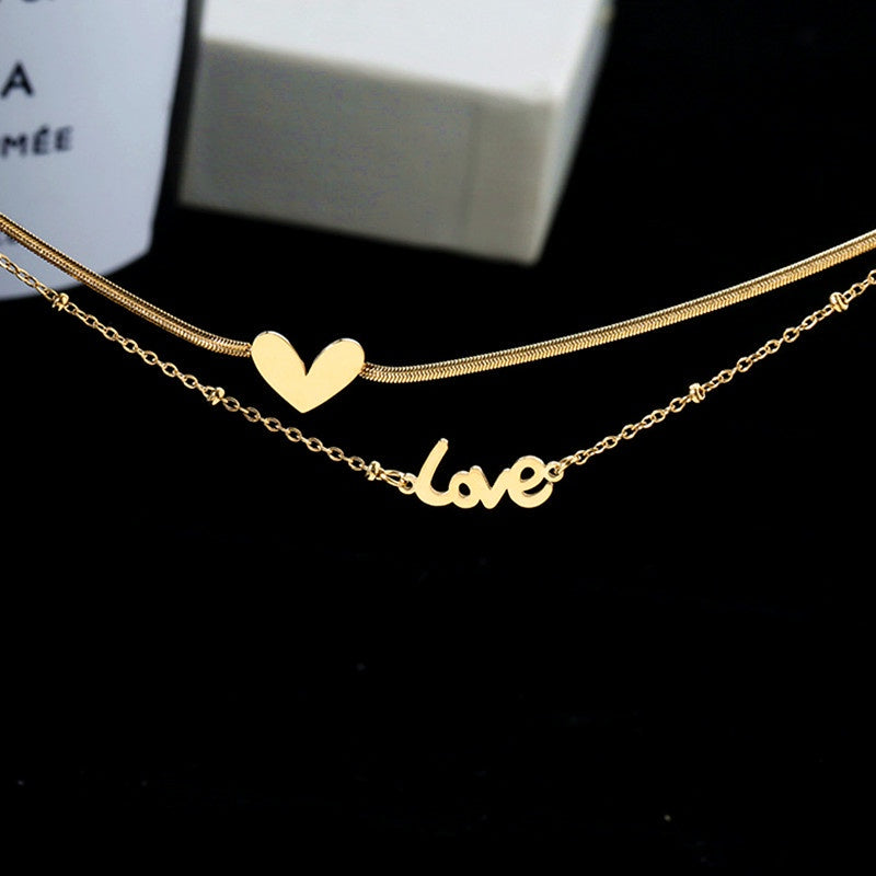 Gelang Kaki Hati untuk Wanita - Rantai Emas Stainless Steel Anti Pudar | Aksesoris Fashion Elegan - 我的商店