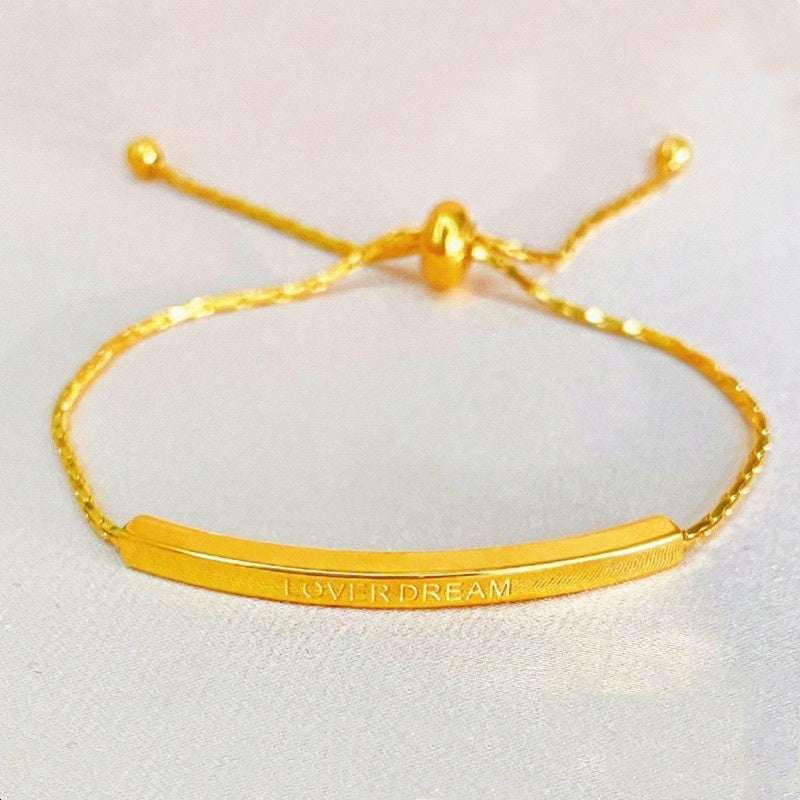 Gelang Couple "LOVER DREAM" - Rantai Emas Stainless Steel Anti Kusam, Hadiah Romantis - 我的商店