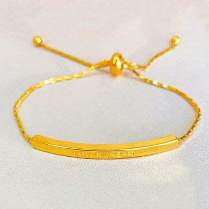 Gelang Couple "LOVER DREAM" - Rantai Emas Stainless Steel Anti Kusam, Hadiah Romantis - 我的商店