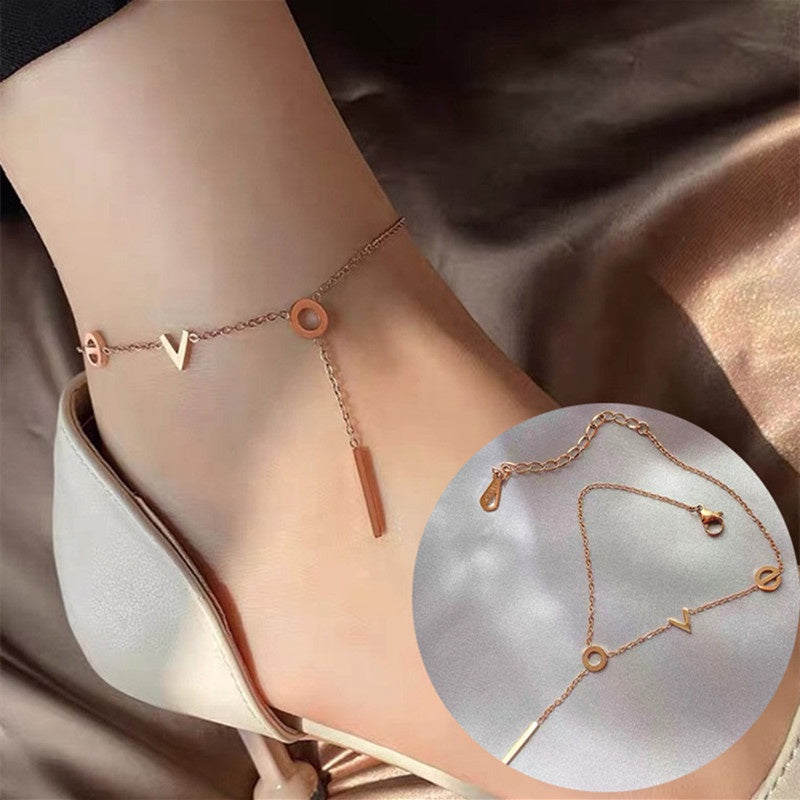 Gelang Kaki Wanita Vintage Liontin Hati - Stainless Steel, Tidak Kusam & Tidak Pudar, Elegan & Awet! - 我的商店