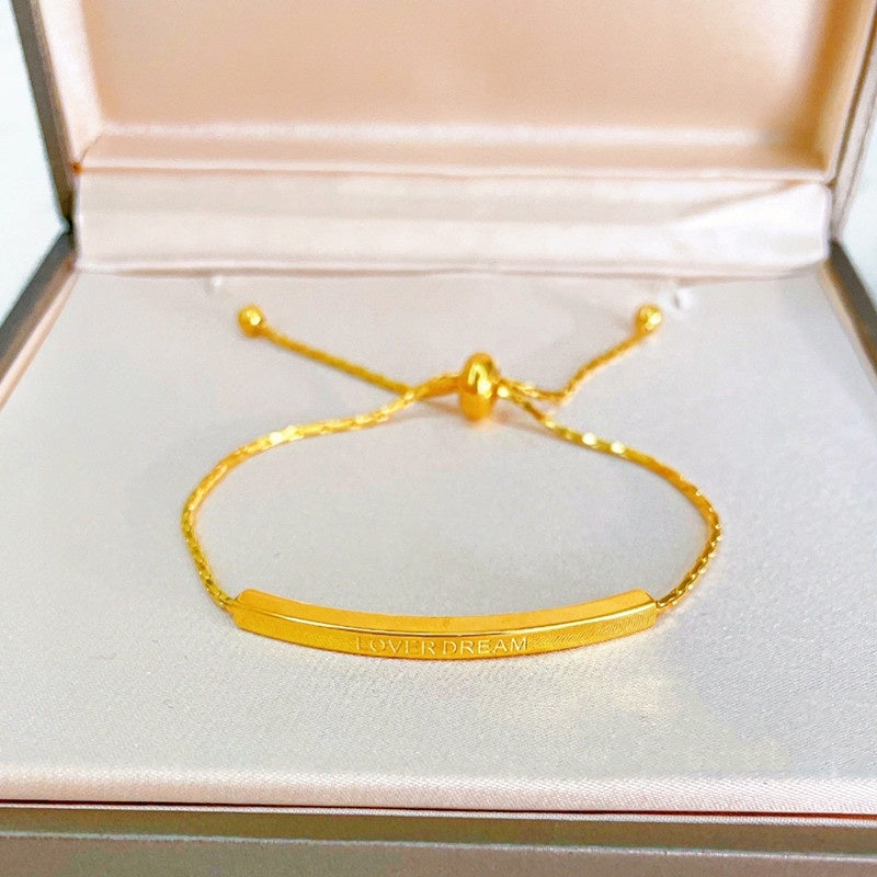 Gelang Couple "LOVER DREAM" - Rantai Emas Stainless Steel Anti Kusam, Hadiah Romantis - 我的商店