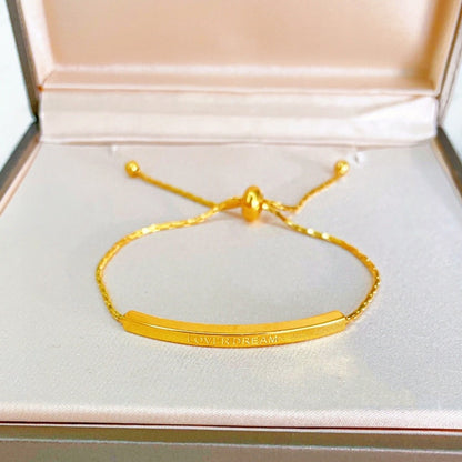 Gelang Couple "LOVER DREAM" - Rantai Emas Stainless Steel Anti Kusam, Hadiah Romantis - 我的商店