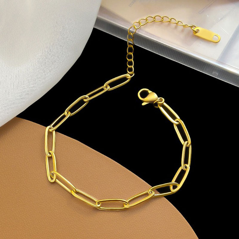 Gosir Gelang Wanita Lapis Emas 18K - Stainless Steel, Elegan & Cocok untuk Hadiah Ulang Tahun! - 我的商店