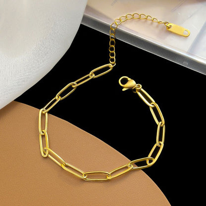 Gosir Gelang Wanita Lapis Emas 18K - Stainless Steel, Elegan & Cocok untuk Hadiah Ulang Tahun! - 我的商店