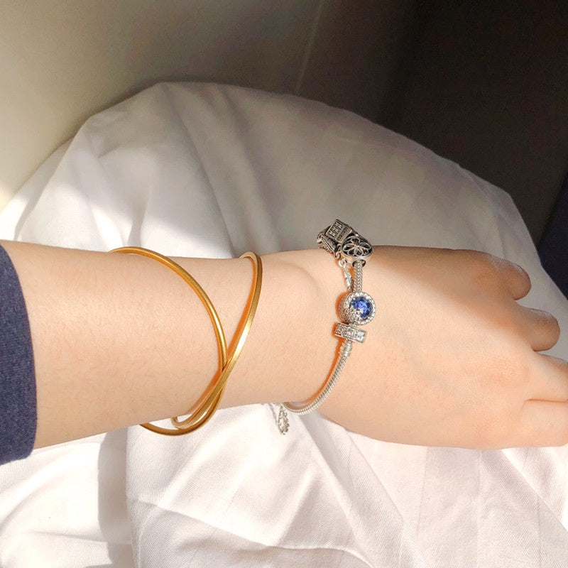 Gelang Wanita Sederhana - Stainless Steel Lapis Emas 18K Gaya Korea, Elegan & Trendi! - 我的商店