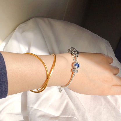 Gelang Wanita Sederhana - Stainless Steel Lapis Emas 18K Gaya Korea, Elegan & Trendi! - 我的商店