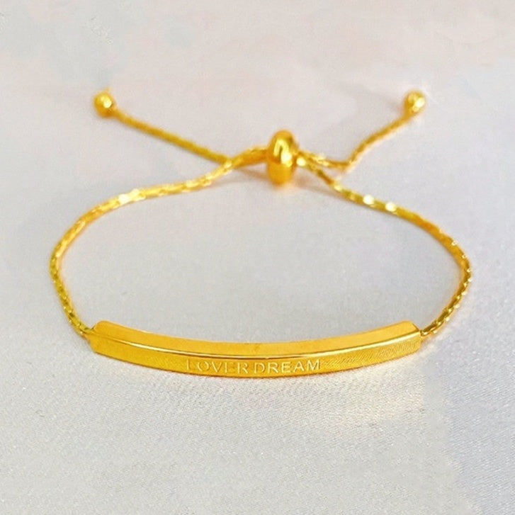Gelang Hati Wanita - Stainless Steel Emas Anti Kusam, Aksesoris Perhiasan Elegan - 我的商店