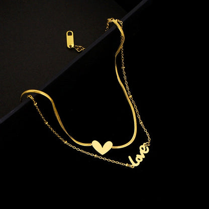 Gelang Kaki Hati untuk Wanita - Rantai Emas Stainless Steel Anti Pudar | Aksesoris Fashion Elegan - 我的商店