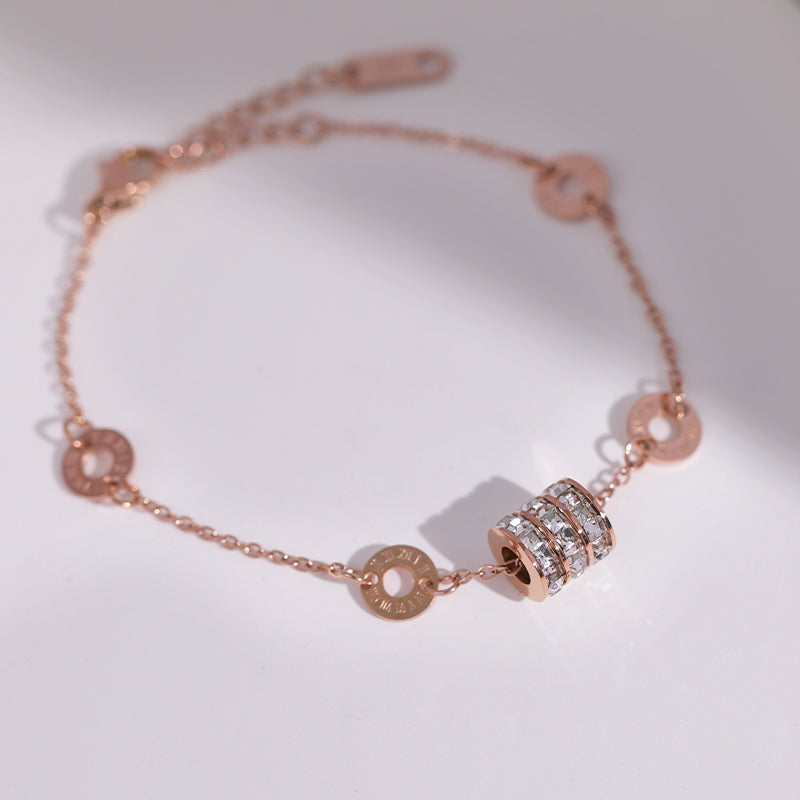 Gelang Berlian Romawi untuk Wanita – Bangle Emas Vintage, Perhiasan Aksesori Elegan - 我的商店