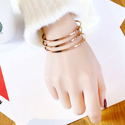 Gelang Wanita Sederhana - Stainless Steel, Elegan & Cocok untuk Hadiah Tunangan dan Ulang Tahun! - 我的商店