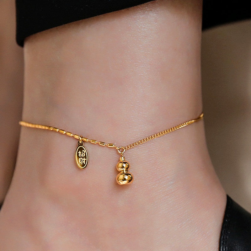 Gelang Kaki Wanita Gourdos Vintage - Rantai Emas, Tidak Pudar, Elegan & Cocok untuk Hadiah! - 我的商店