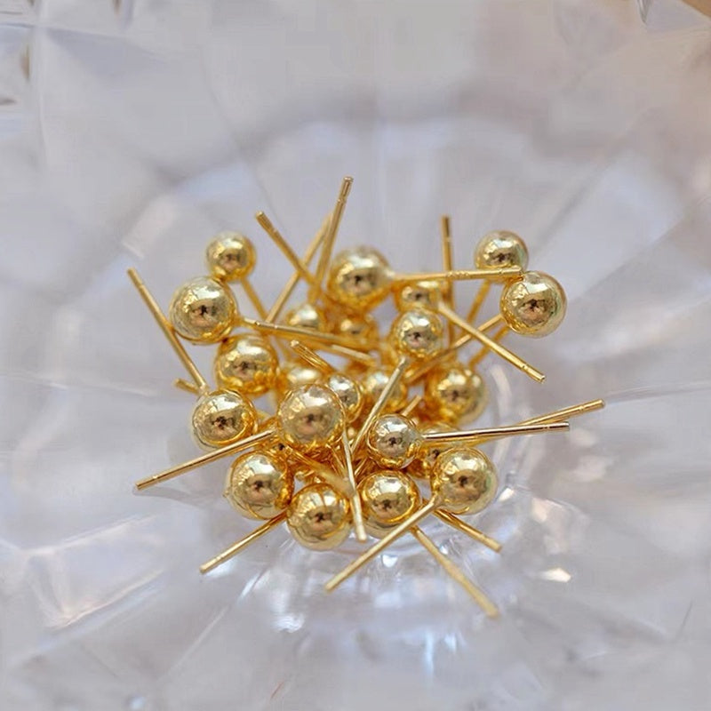 Anting Titanium Bola Gold Trending Elegan Korea Fashio Style - 我的商店