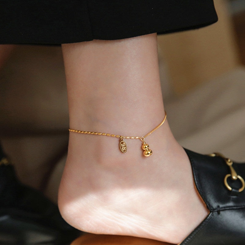 Gelang Kaki Wanita Gourdos Vintage - Rantai Emas, Tidak Pudar, Elegan & Cocok untuk Hadiah! - 我的商店