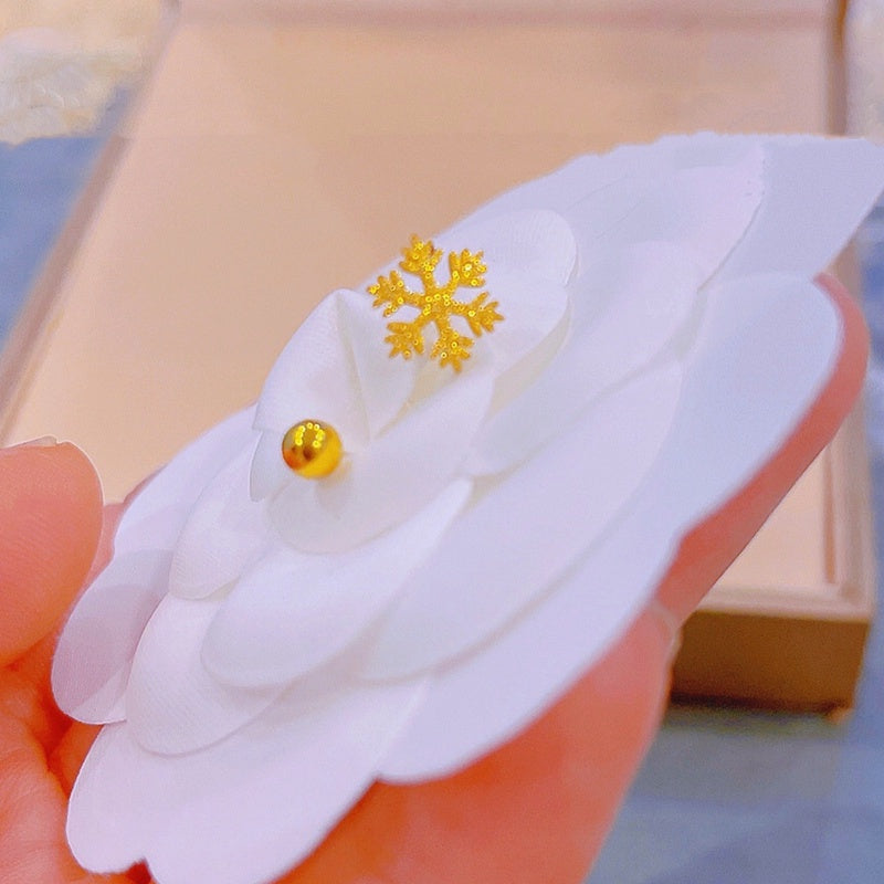 Anting Salju Emas untuk Wanita – Perhiasan Stainless Steel Hipoalergenik - 我的商店