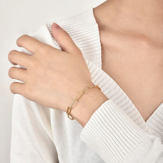 Gosir Gelang Wanita Lapis Emas 18K - Stainless Steel, Elegan & Cocok untuk Hadiah Ulang Tahun! - 我的商店
