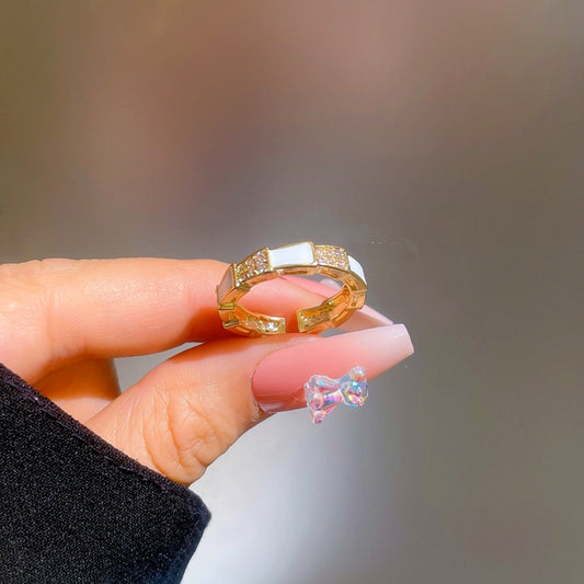 Cincin Wanita Bambu Adjustable - Emas, Tidak Kusam, Elegan & Cocok untuk Setiap Ukuran Jari! - 我的商店