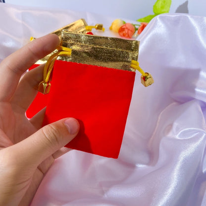Kantong Velvet untuk Kemasan Perhiasan - Tas Hadiah Lucky Red, Praktis & Elegan! - 我的商店