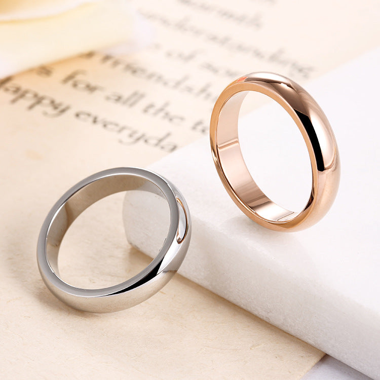Cincin Dome untuk Wanita - Perhiasan Stainless Steel Lapisan Emas 18k | Aksesoris Pasangan Harian Murah dan Elegan - 我的商店