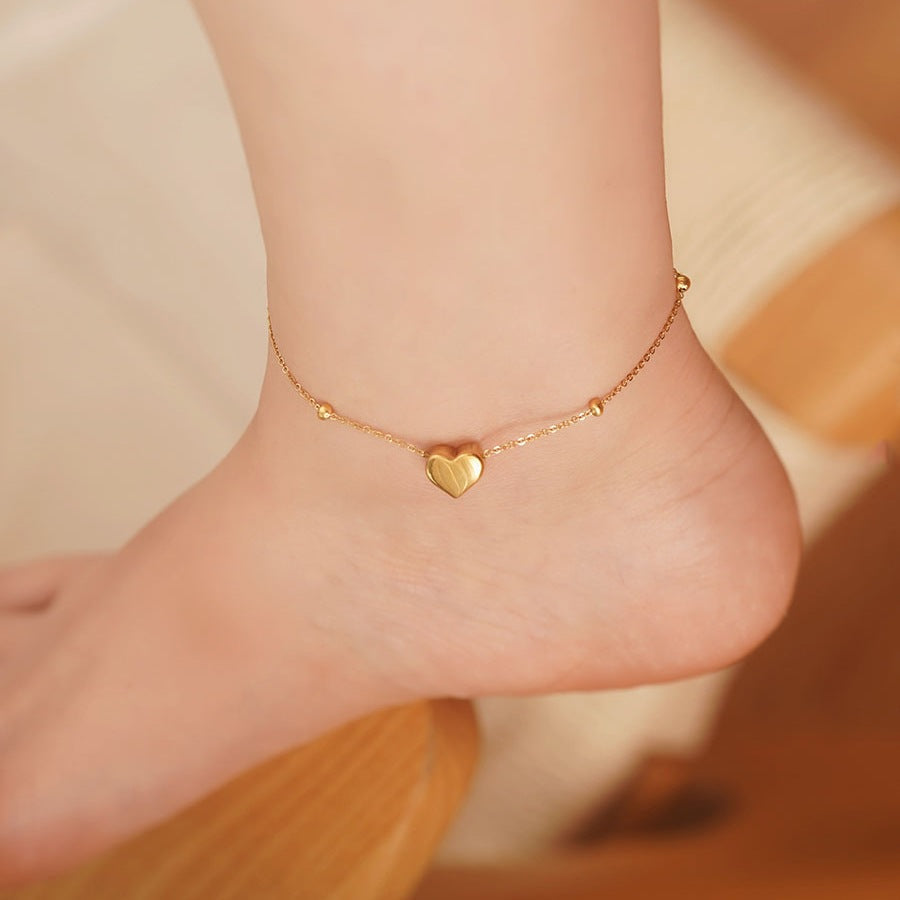 Kalung Hati Titanium 18K Emas Wanita Desain Minimalis Elegan perhiasandirect