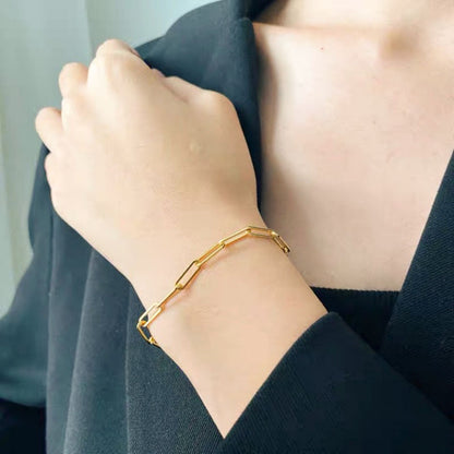 Gosir Gelang Wanita Lapis Emas 18K - Stainless Steel, Elegan & Cocok untuk Hadiah Ulang Tahun! - 我的商店