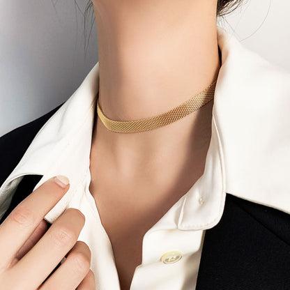 Gosir 18k Gold Plated Chain Necklace for Women Stainless Steel Jewelry Daily Non Tarnish Accessories for Girls Birthday Gift - 我的商店