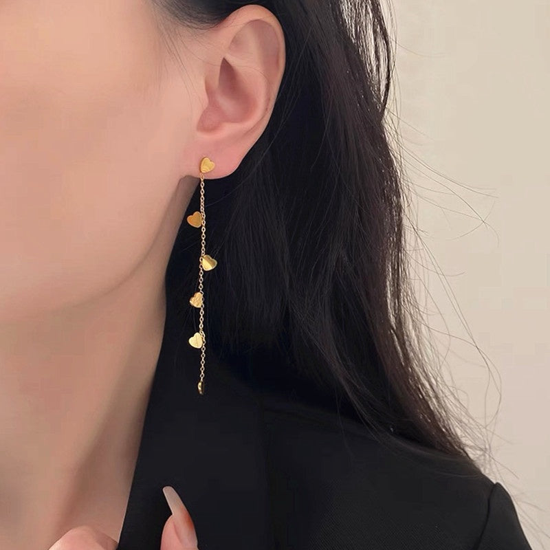 Anting Hati Pembawa Keberuntungan - Emas Stainless Steel Hypoallergenic untuk Wanita - 我的商店