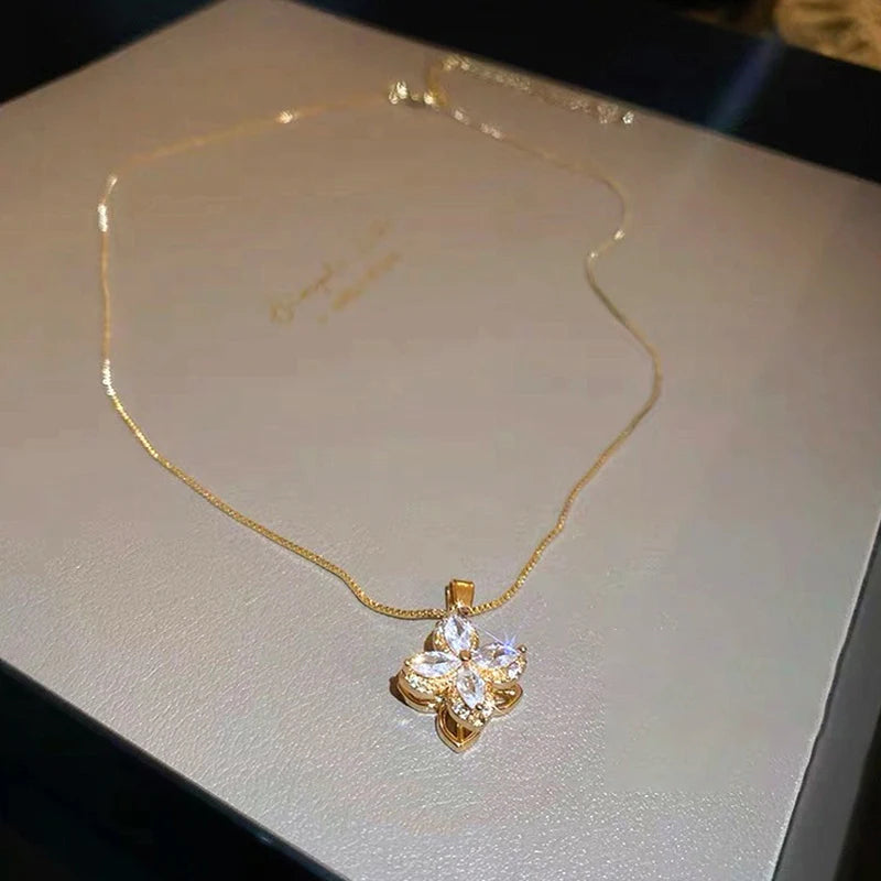 Wanita Four Leaf Clover Kalung - tahan kalung emas kalung kalung elegan perhiasan - 我的商店
