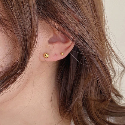 Anting Titanium Bola Gold Trending Elegan Korea Fashio Style - 我的商店