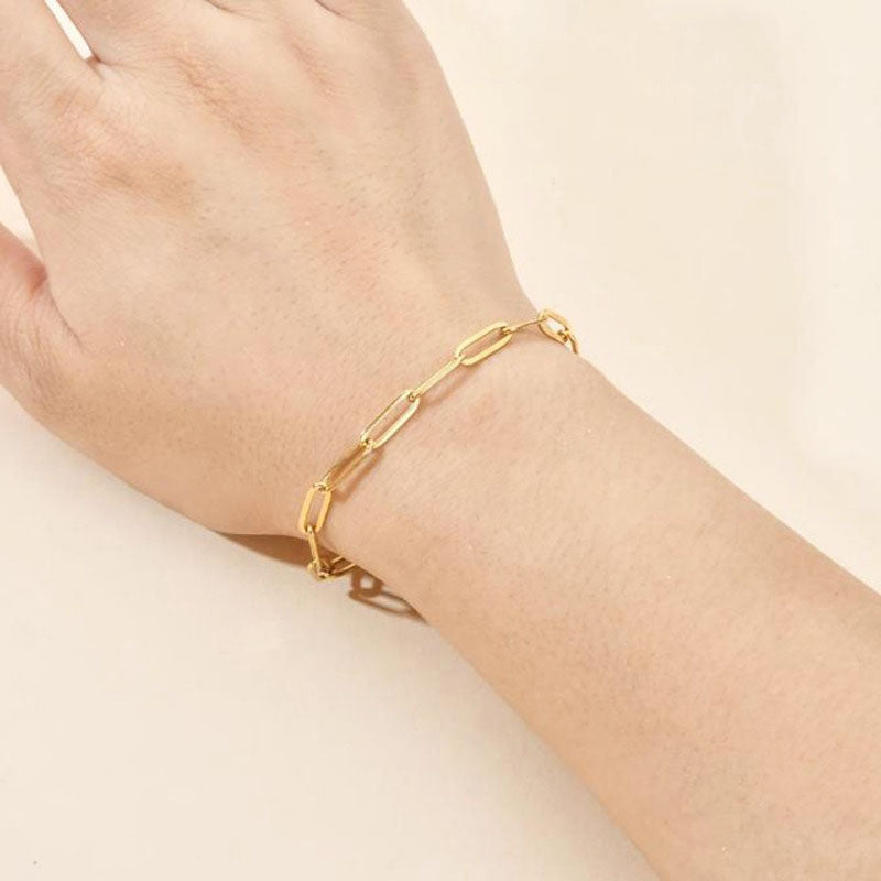 Gosir Gelang Wanita Lapis Emas 18K - Stainless Steel, Elegan & Cocok untuk Hadiah Ulang Tahun! - 我的商店