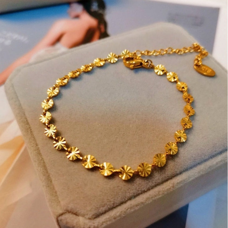 Gelang Hati Wanita - Stainless Steel Emas Anti Kusam, Aksesoris Perhiasan Elegan - 我的商店