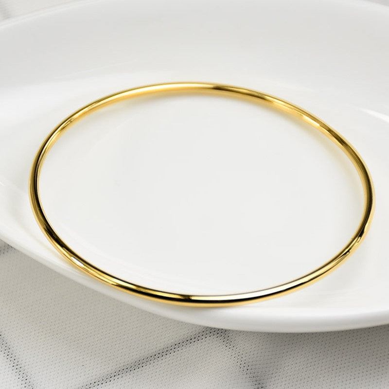 Gelang Wanita Sederhana - Stainless Steel Lapis Emas 18K Gaya Korea, Elegan & Trendi! - 我的商店