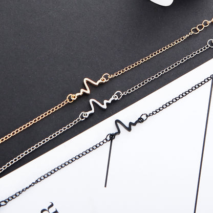 Gelang Couple Detak Jantung - Desain Minimalis untuk Pasangan, Aksesoris Fashion Unisex - 我的商店