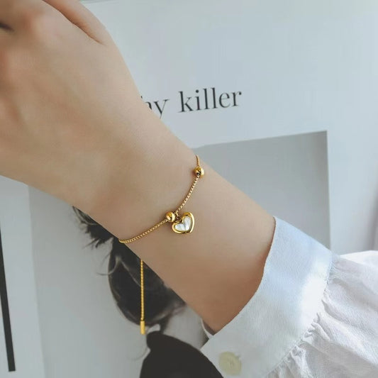 Gelang Wanita - Stainless Steel Emas 18K Anti Kusam, Aksesoris Fashion Elegan - 我的商店