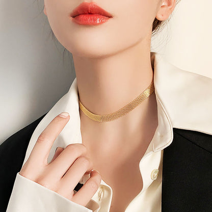 Gosir 18k Gold Plated Chain Necklace for Women Stainless Steel Jewelry Daily Non Tarnish Accessories for Girls Birthday Gift - 我的商店