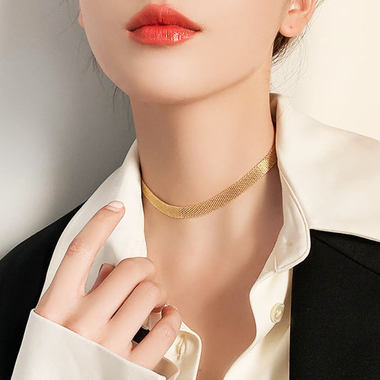 Gosir 18k Gold Plated Chain Necklace for Women Stainless Steel Jewelry Daily Non Tarnish Accessories for Girls Birthday Gift - 我的商店