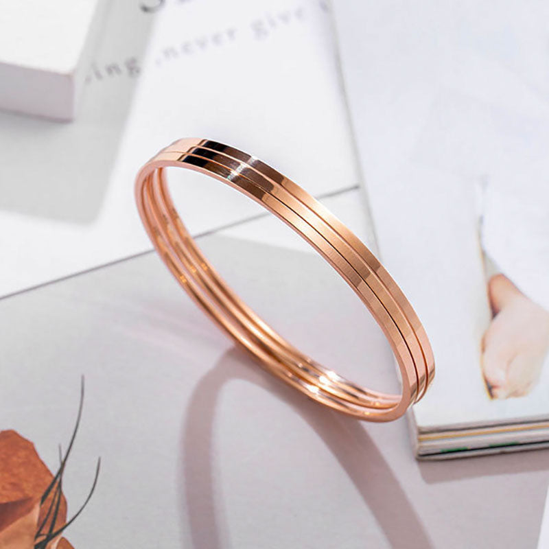 Gelang Wanita Sederhana - Stainless Steel, Elegan & Cocok untuk Hadiah Tunangan dan Ulang Tahun! - 我的商店