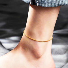 Gelang Kaki Wanita Sederhana - Stainless Steel, Terjangkau, Cocok untuk Hadiah Tunangan & Sehari-hari!