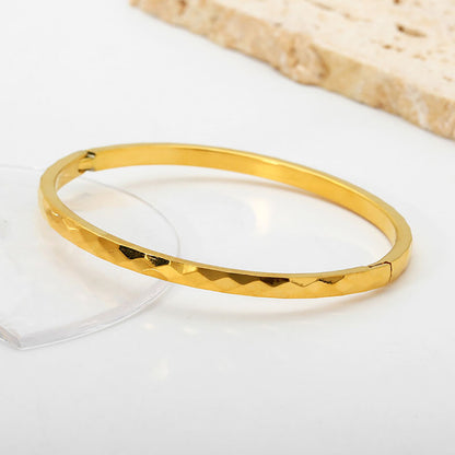 Gelang Wanita Retro Lapis Emas 18K - Stainless Steel, Tidak Kusam, Elegan & Cocok untuk Prom! - 我的商店