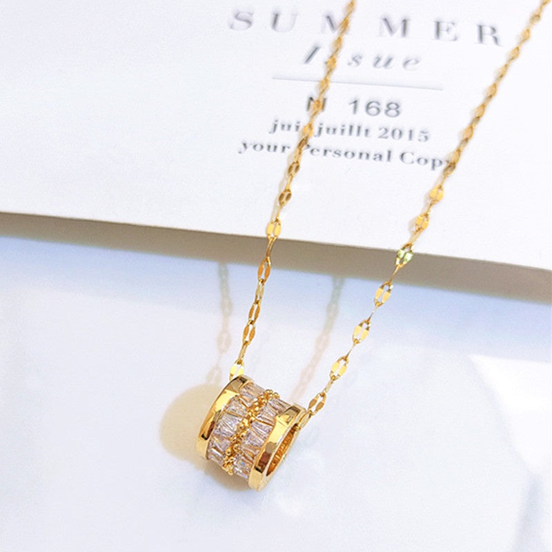Kalung Emas untuk Wanita - Pendant Mewah Rantai Emas Kwintas | Perhiasan Hadiah Elegan - 我的商店