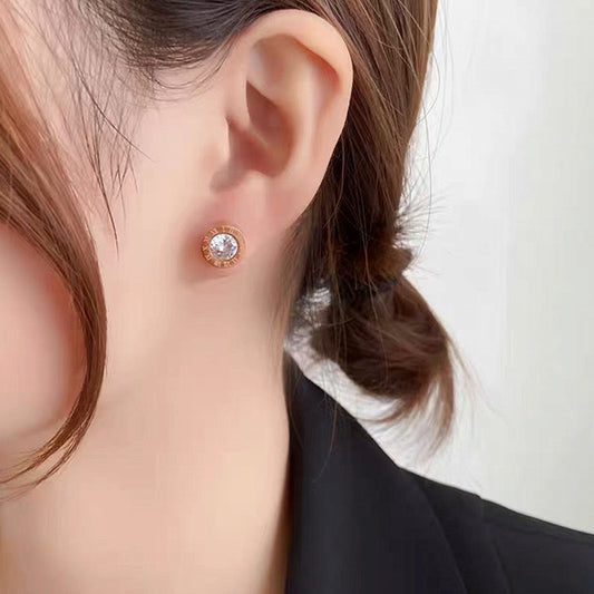 Anting Zirconia Wanita - Stainless Steel Hypoallergenic, Tidak Mudah Pudar & Elegan - 我的商店