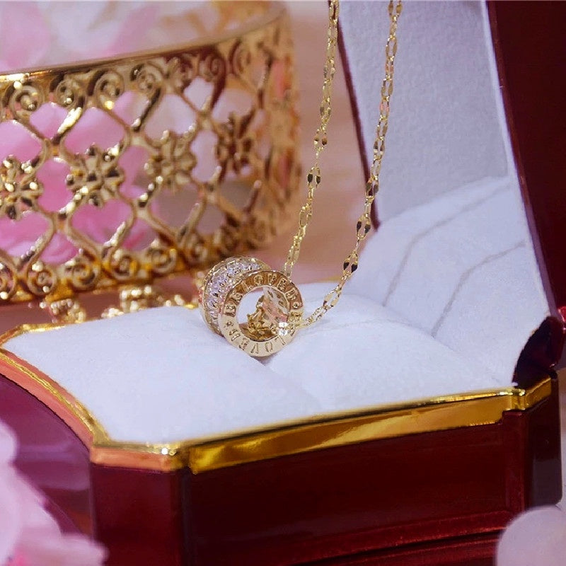 Kalung Emas untuk Wanita - Pendant Mewah Rantai Emas Kwintas | Perhiasan Hadiah Elegan - 我的商店