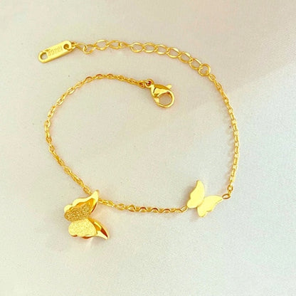 Gelang Hati Wanita - Stainless Steel Emas Anti Kusam, Aksesoris Perhiasan Elegan - 我的商店