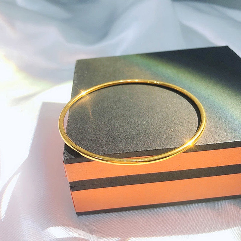 Gelang Wanita Sederhana - Stainless Steel Lapis Emas 18K Gaya Korea, Elegan & Trendi! - 我的商店