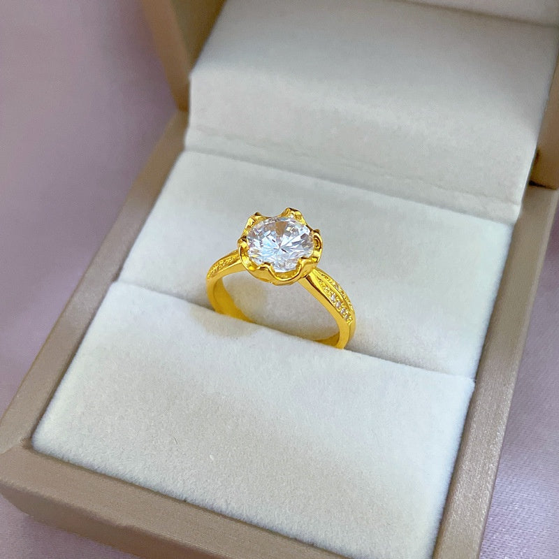 Grosir Cincin Bunga Adjustable untuk Wanita – Cincin Emas Berlian, Aksesoris Perhiasan Mewah - 我的商店