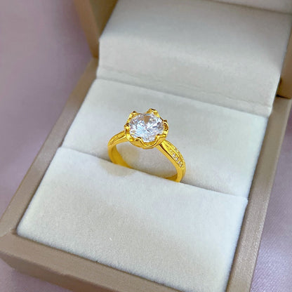 Grosir Cincin Bunga Adjustable untuk Wanita – Cincin Emas Berlian, Aksesoris Perhiasan Mewah - 我的商店